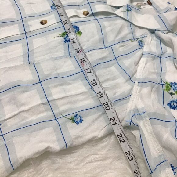 Free People White Satin Window To My Heart Button Down Shirt New Size Medium - Picture 5 of 9